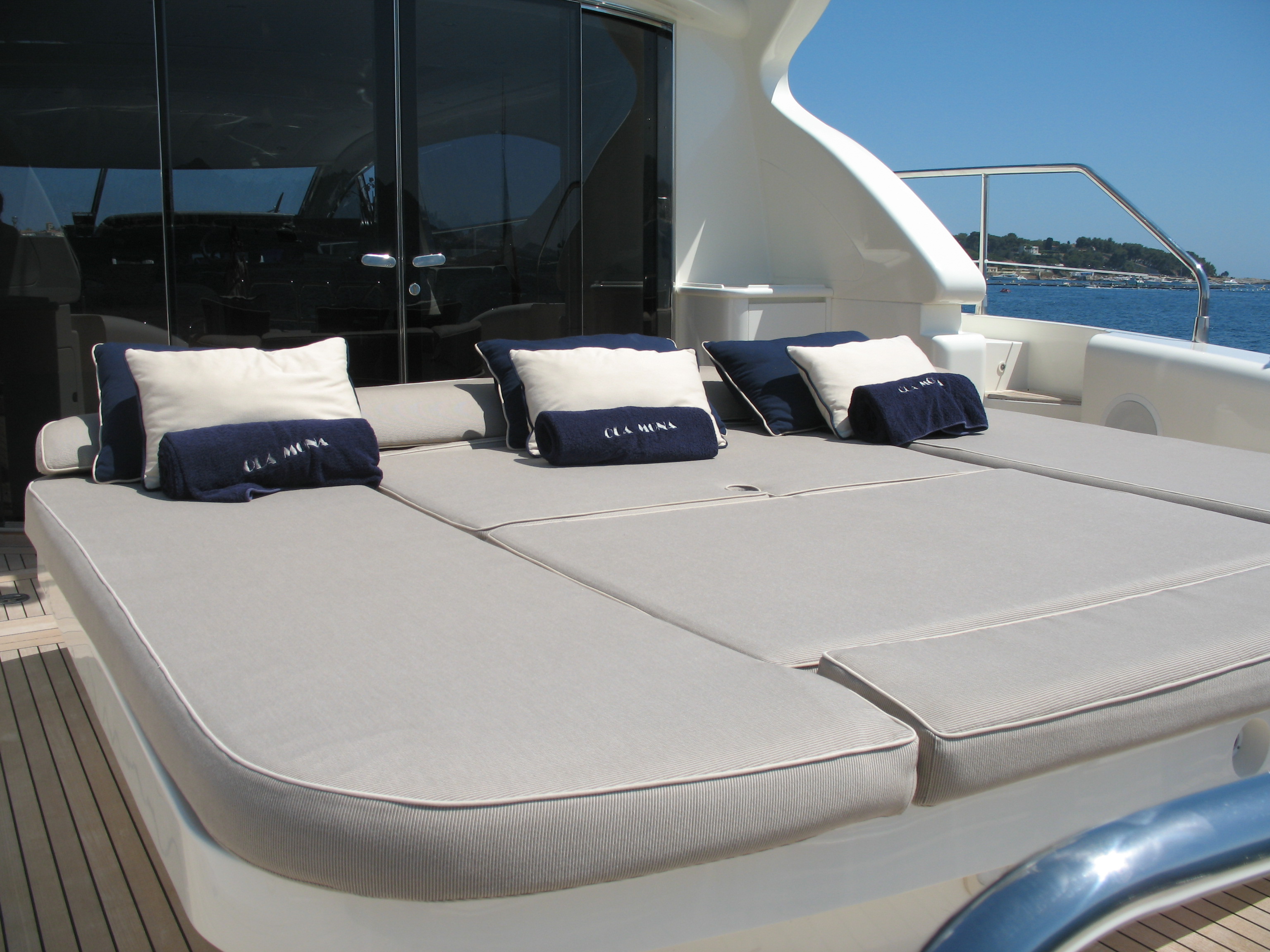 Yacht OLA MONA Aft Sunbed Luxury Yacht Browser by CHARTERWORLD Superyacht Charter